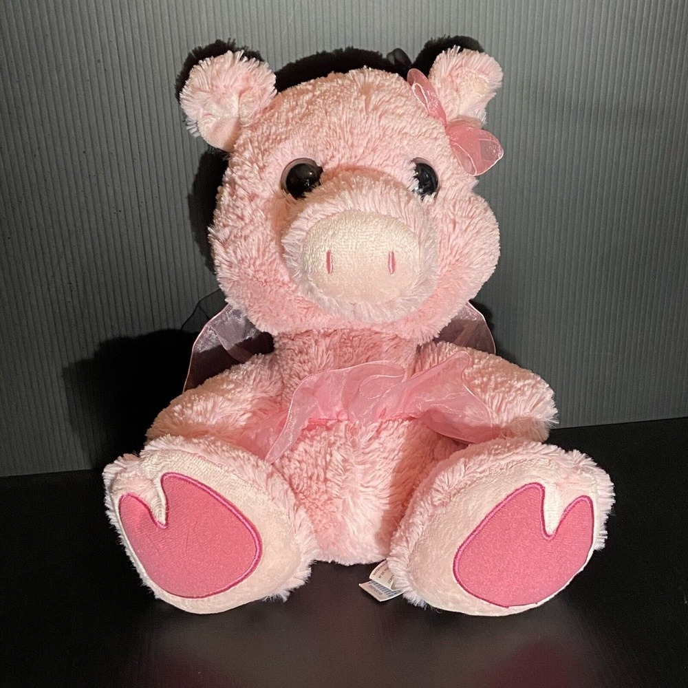 Aurora PINK PIG WITH BIG FEET Tutu Bean Filled STUFFED ANIMAL PLUSH Soft Toy 10"